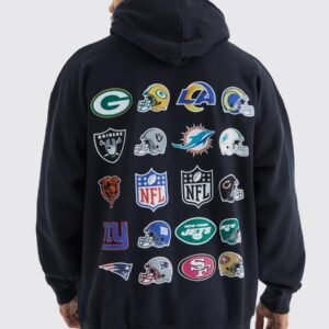 NFL OVERSIZED MULTI TEAM PRINT HOODIE