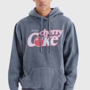 OVERSIZED CHERRY COKE WASH LICENSE HOODIE