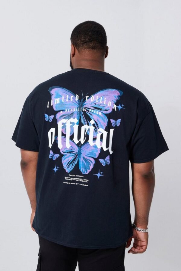 PLUS OFFICIAL BUTTERFLY BACK PRINT T-SHIRT